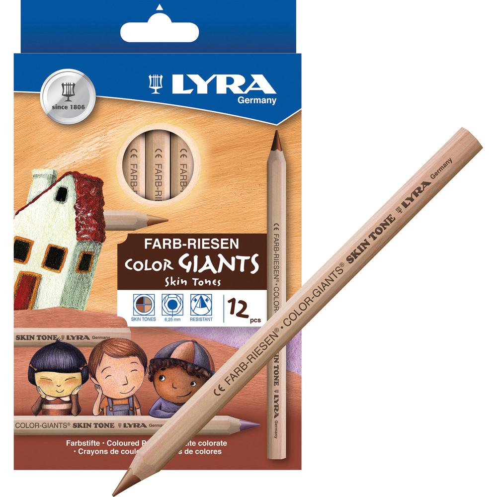 Lyra Color-Giants Skin Tone Colored Pencils - 6.3 mm Assorted Lead - 1 Set. Picture 4