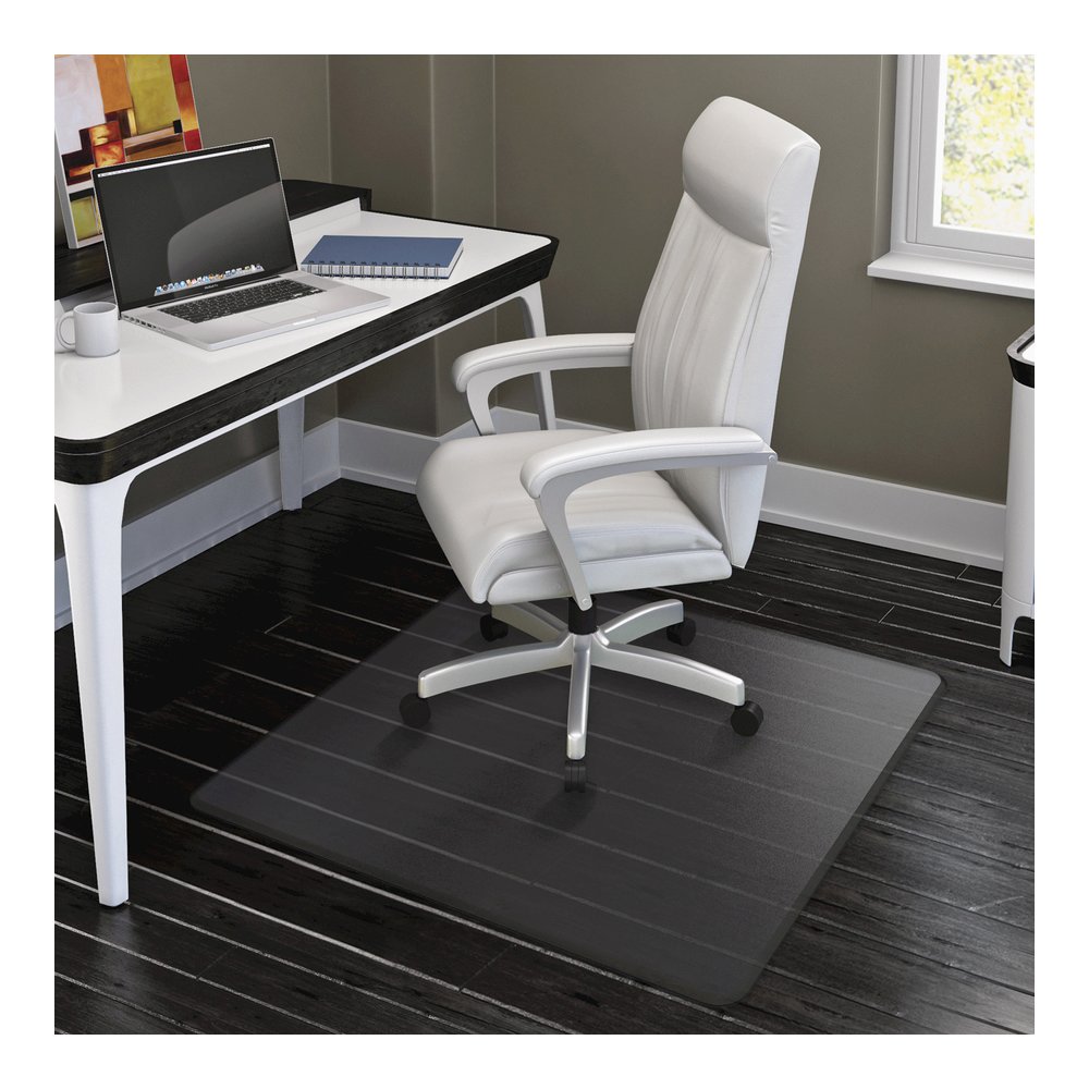 Lorell Lipped Chair Mat for Hard Floors - 48" x 60" - Hard Floor, Wood Floor, Vinyl Floor, Tile Floor - 60" Length x 48" Width x 60" Depth x 0.095" Thickness - Lip Size 12" Length x 25" Width - Vinyl . Picture 2