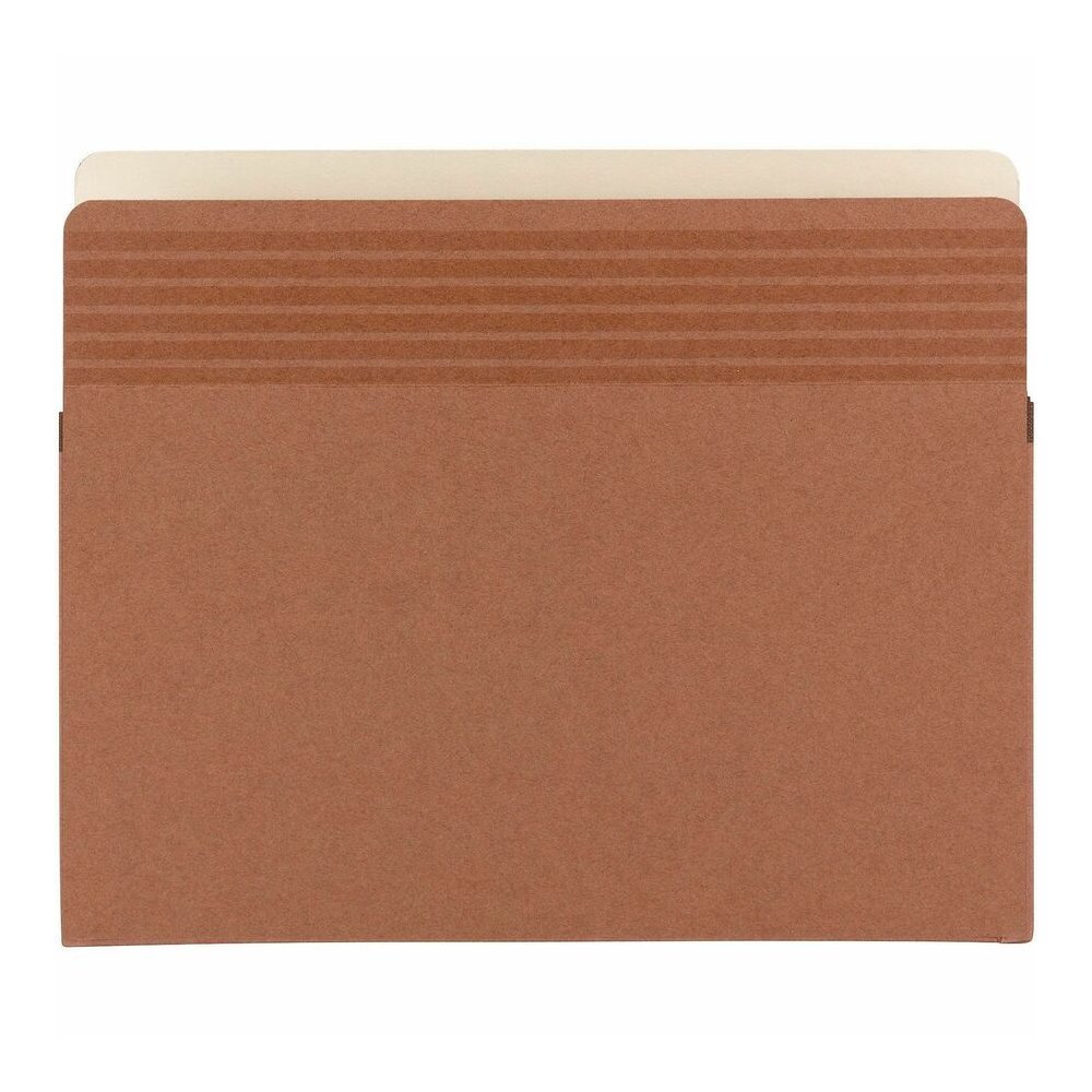 Smead Easy Grip Straight Tab Cut Letter Recycled File Pocket - 8 1/2" x 11" - 3 1/2" Expansion - Redrope - Tear Proof, Reinforced Gusset, Tear Resistant - 30% Recycled - 25 / Box. Picture 2