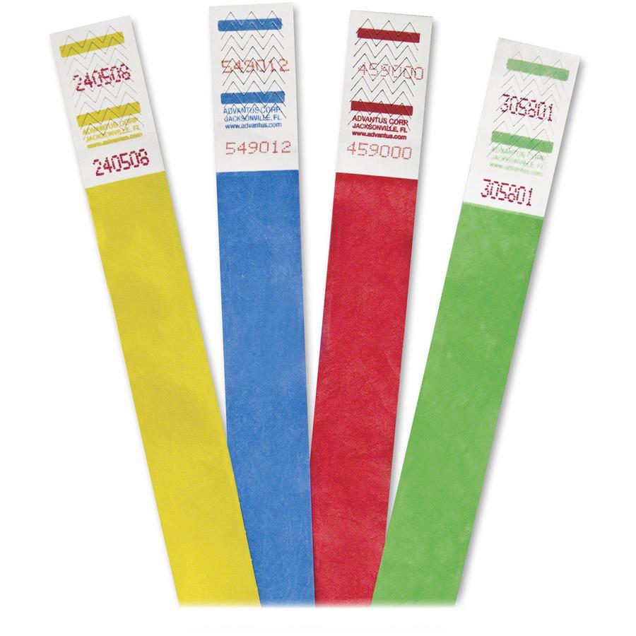 Advantus Tyvek Wristbands - 3/4" Width x 9 3/4" Length - Green - 500 / Pack. Picture 2