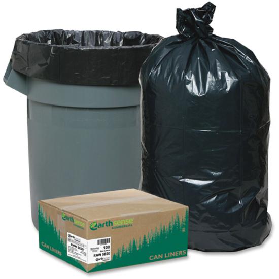 Berry Reclaim Heavy-Duty Recycled Can Liners - Extra Large Size - 60 gal Capacity - 58" Length x 38" Width x 2 mil (51 Micron) Thickness - Black - Plastic - Can - Recycled - 100 / Carton. Picture 2