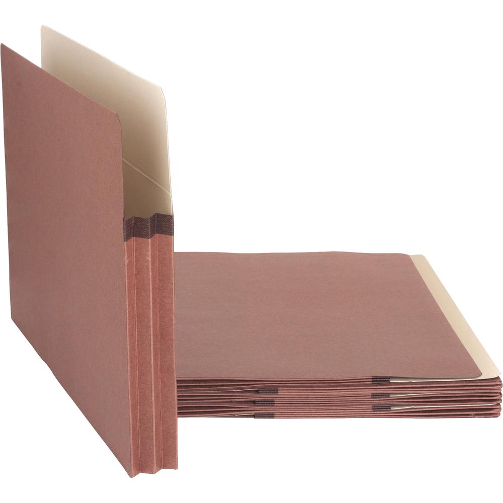 Business Source Straight Tab Cut Letter Recycled File Pocket - 8 1/2" x 11" - 1 3/4" Expansion - Redrope - Redrope - Tyvek Gusset, Reinforced Gusset, Tear Proof, Sturdy, Durable - 30% Recycled - 25 / . Picture 2