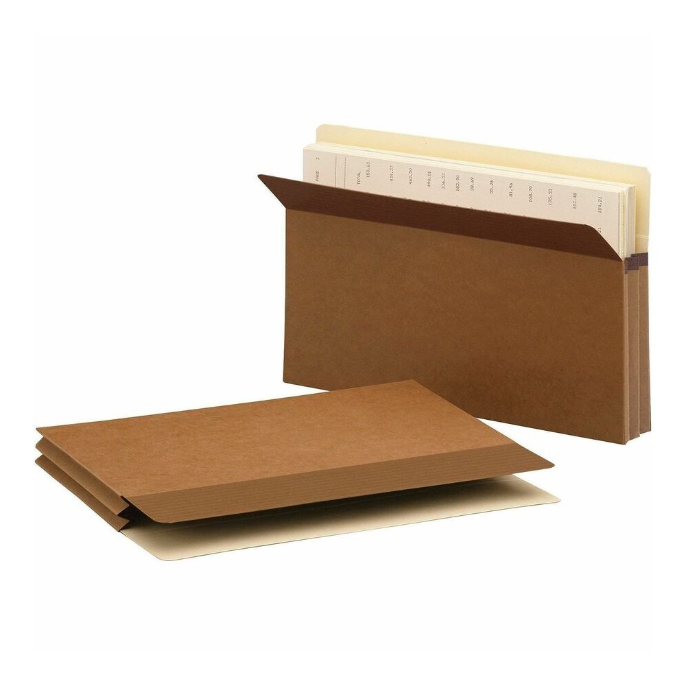 Smead Easy Grip Straight Tab Cut Legal Recycled File Pocket - 8 1/2" x 14" - 1 3/4" Expansion - Redrope - Tear Proof, Tear Resistant, Reinforced Gusset - 30% Recycled - 25 / Box. Picture 2