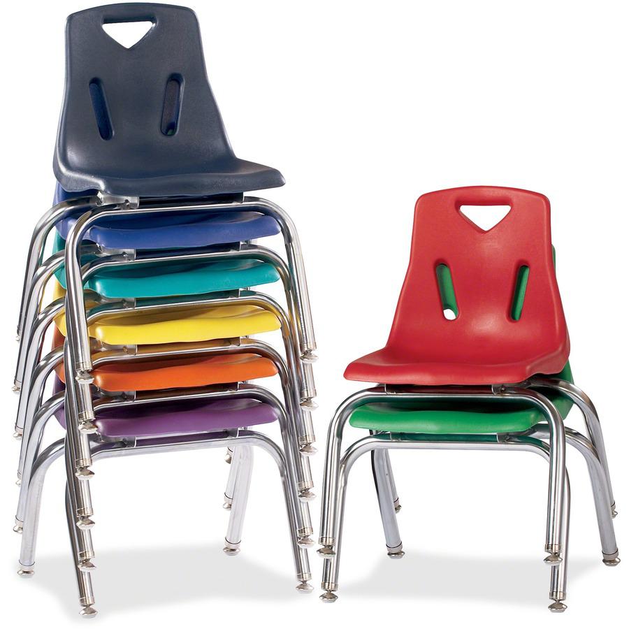 Jonti-Craft Berries Stacking Chair - Steel Frame - Four-legged Base - Navy - Polypropylene - 1 Each. Picture 5