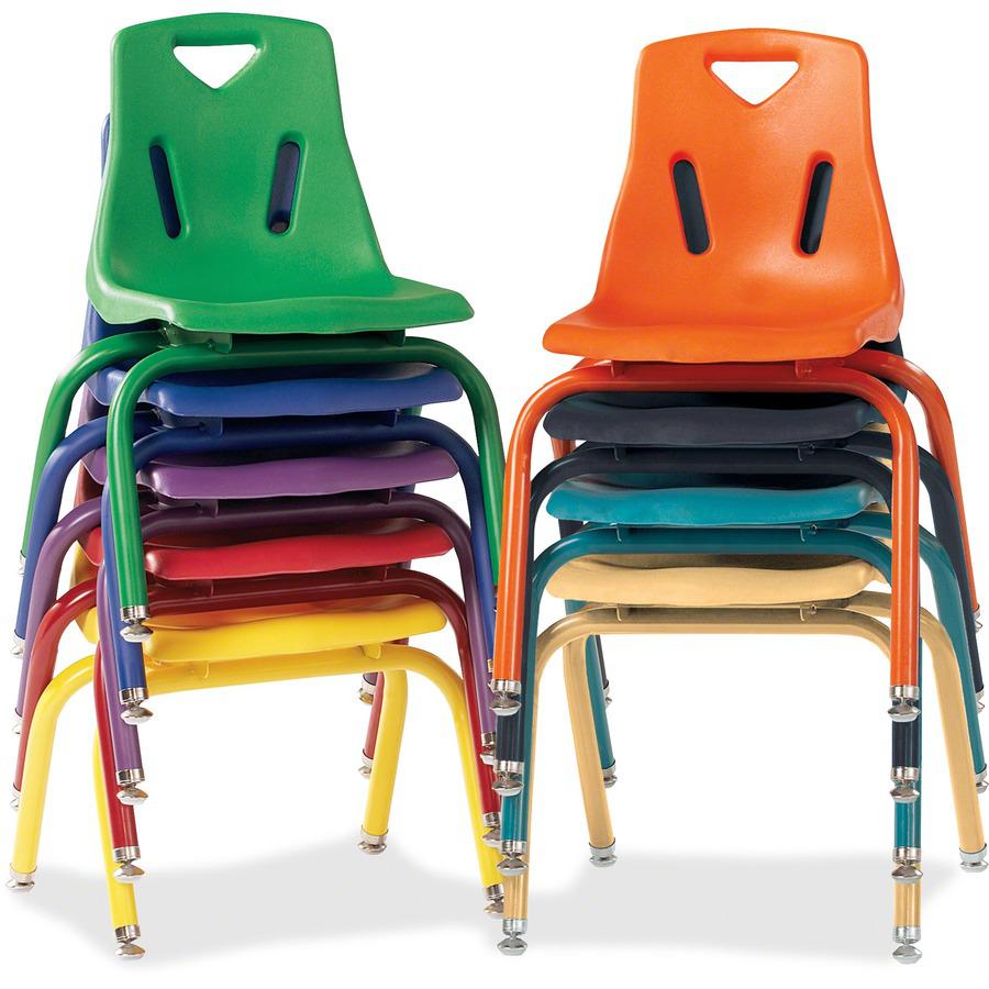 Jonti-Craft Berries Powder-Coated Leg Color 14" Plastic Chair - Steel Frame - Red - Plastic, Polypropylene - 1 Each. Picture 5