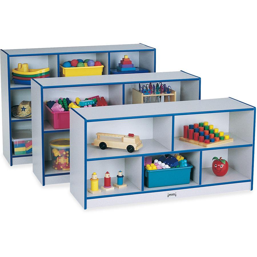 Jonti-Craft Rainbow Accents Super-size Mobile Storage - 35.5" Height x 48" Width x 15" Depth - Durable, Laminated - Purple - Hard Rubber - 1 Each. Picture 9