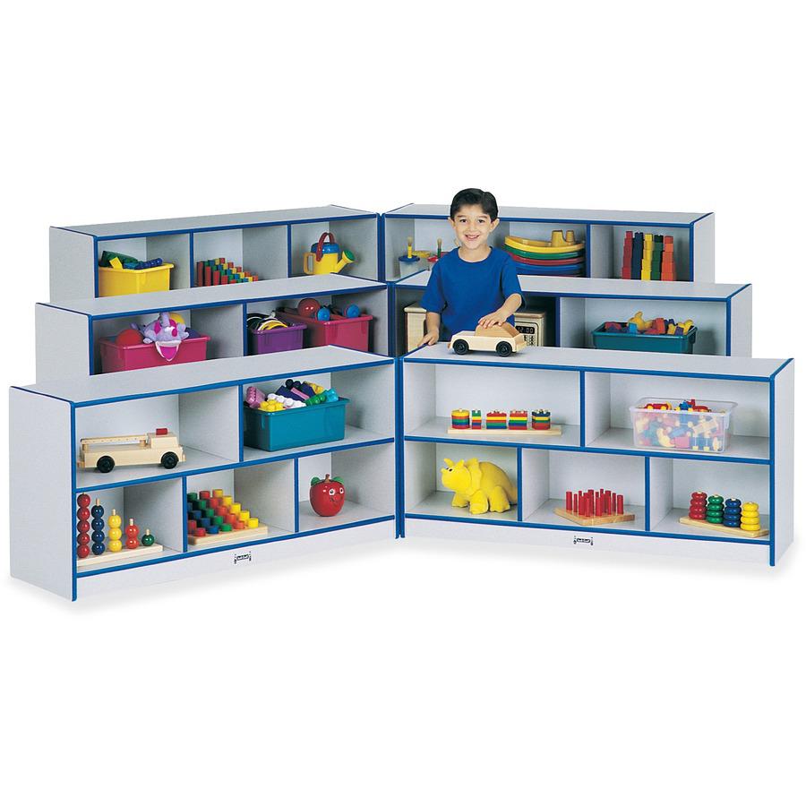 Jonti-Craft Rainbow Accents Fold-n-Lock Storage Shelf - 29.5" Height x 96" Width x 15" Depth - Lockable, Foldable - Purple - Hard Rubber - 1 Each. Picture 5