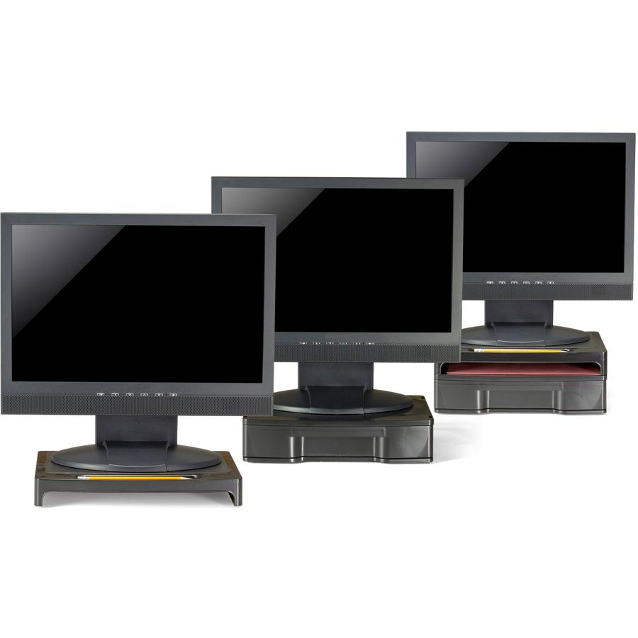 Officemate Monitor Stand with Drawer - 13.1" Width - Black. Picture 2