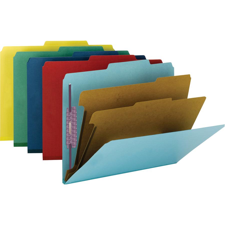 Smead Premium Pressboard Classification Folders with SafeSHIELD&reg; Coated Fastener Technology - Letter - 8 1/2" x 11" Sheet Size - 2" Expansion - 6 Fastener(s) - 2" Fastener Capacity for Folder, 1" . Picture 3