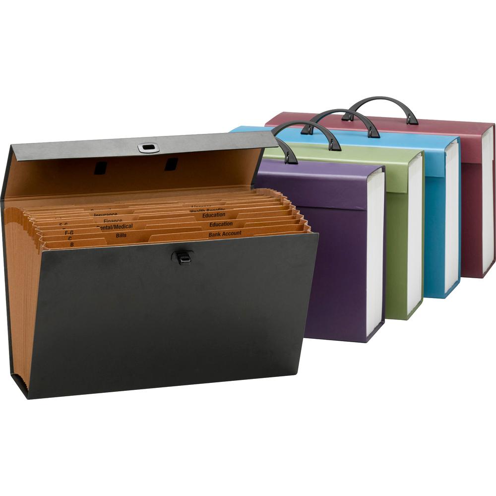 Smead Legal Recycled Expanding File - 8 1/2" x 14" - 1400 Sheet Capacity - 19 Pocket(s) - Black - 30% Recycled - 1 Each. Picture 9
