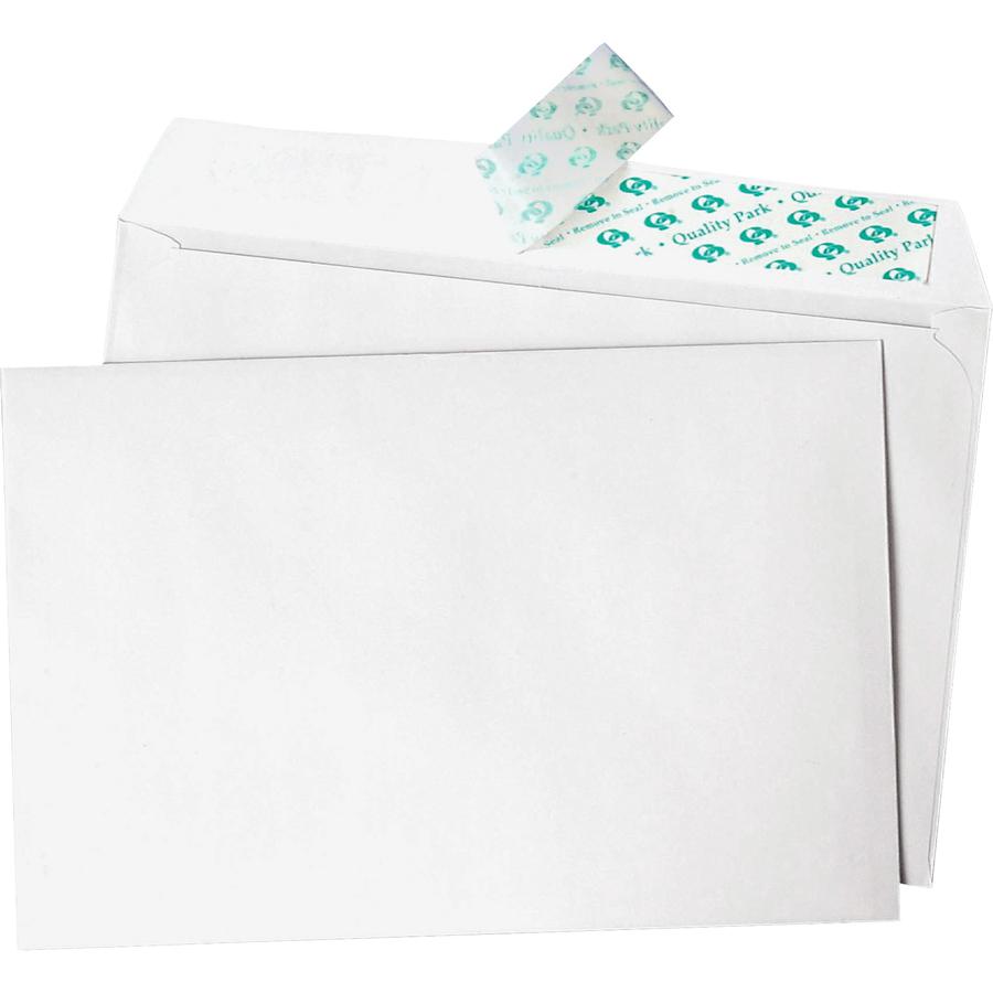 Quality Park A9 Greeting Card Envelopes with Self Seal Closure - Announcement - 5 3/4" Width x 8 3/4" Length - 24 lb - Peel & Seal - 100 / Box - White. Picture 5