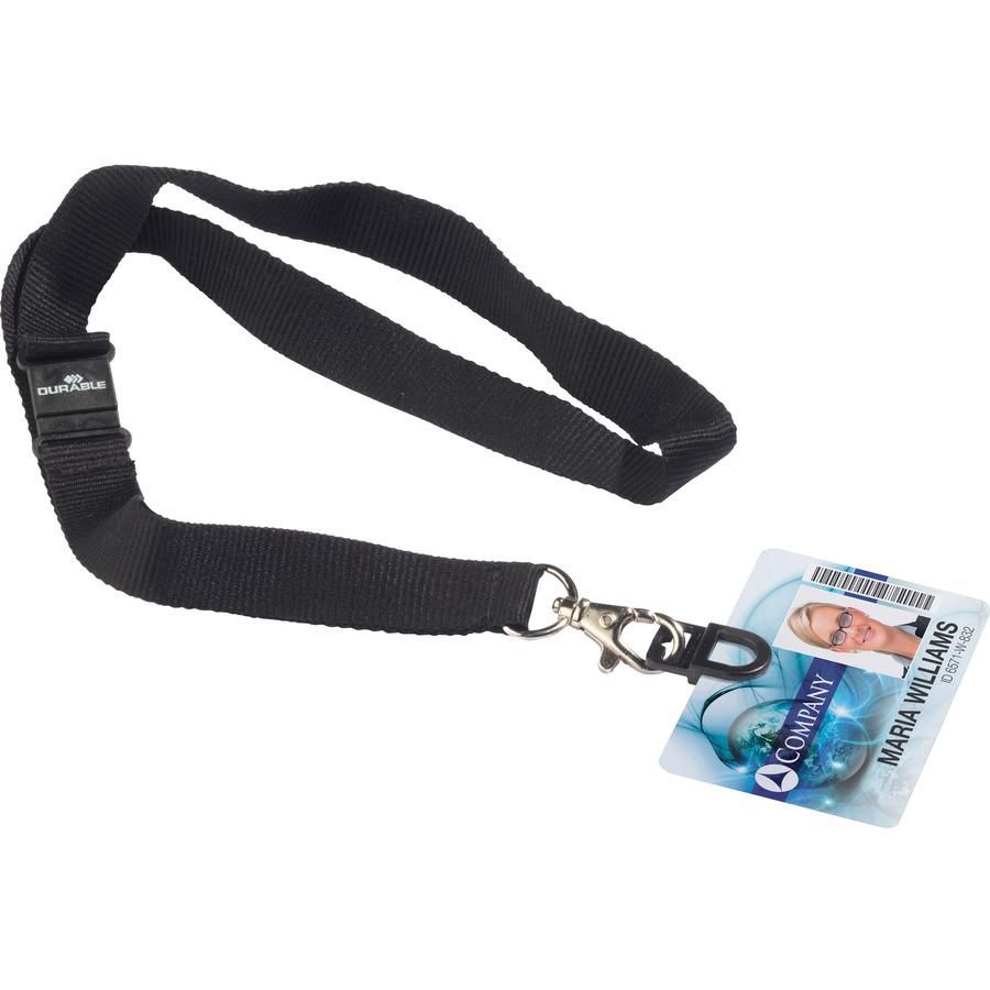 DURABLE Tension Fit ID Gripper Necklace - Black - 10 / Box. Picture 4