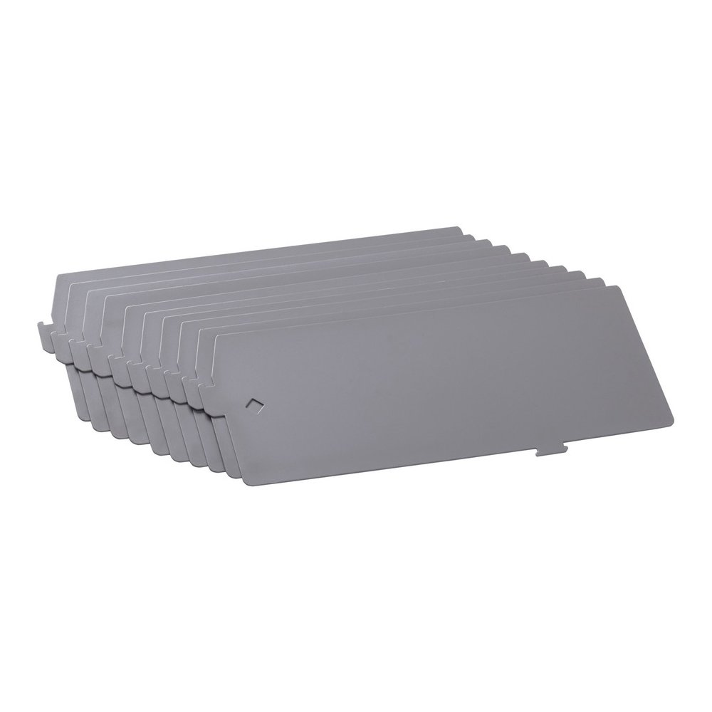 Lorell Lateral File Divider Kit - 12.40" Width x 5" Height - Metal - Gray - 10 / Box. Picture 2