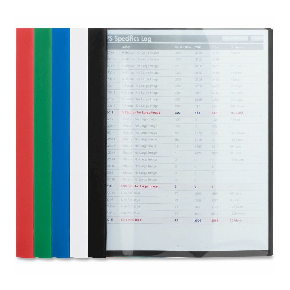 Business Source Letter Report Cover - 1/2" Folder Capacity - 8 1/2" x 11" - 100 Sheets Capacity - 3 x Prong Fastener - Clear, Dark Blue - Durable, Non-stick, Heavy Duty, Water Resistant, Textured - 1 . Picture 2