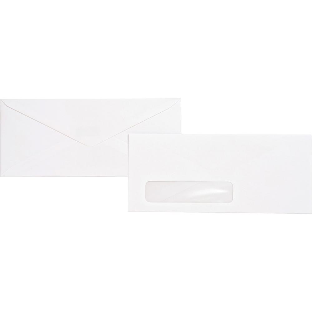Business Source No. 10 Diagonal Seam Window Envelopes - Single Window - #10 - 4 1/8" Width x 9 1/2" Length - 24 lb - Gummed - White - Wove - 500 / Box. Picture 4