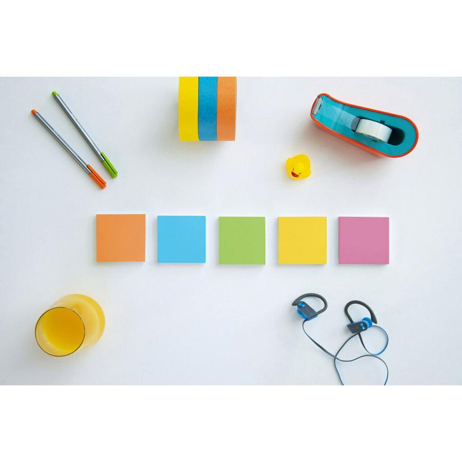 Post-it&reg; Super Sticky Notes - Energy Boost Color Collection - 720 - 2" x 2" - Square - 90 Sheets per Pad - Unruled - Vital Orange, Tropical Pink, Limeade, Blue Paradise - Paper - Self-adhesive - 8. Picture 4