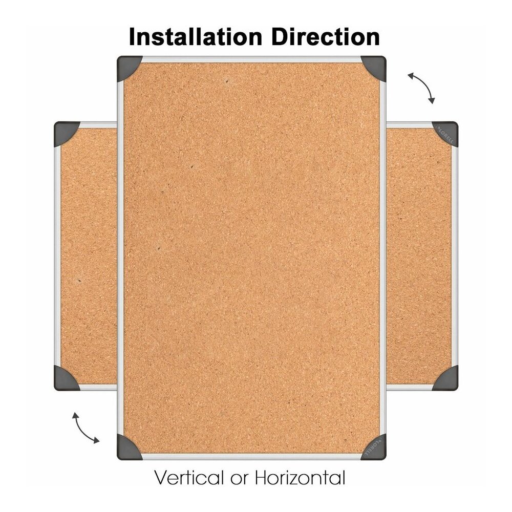 Lorell Corkboard - 24" Board Height x 36" Board Width - Cork Surface - Durable, Resist Warping, Laminated, Resilient - Aluminum Frame - 1 Each. Picture 2