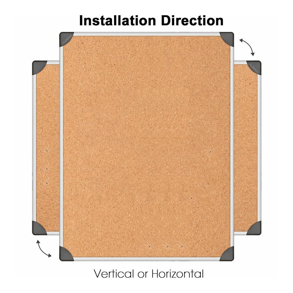 Lorell Corkboard - 36" Board Height x 48" Board Width - Cork Surface - Laminated, Resist Warping, Durable, Resilient - Aluminum Frame - 1 Each. Picture 2