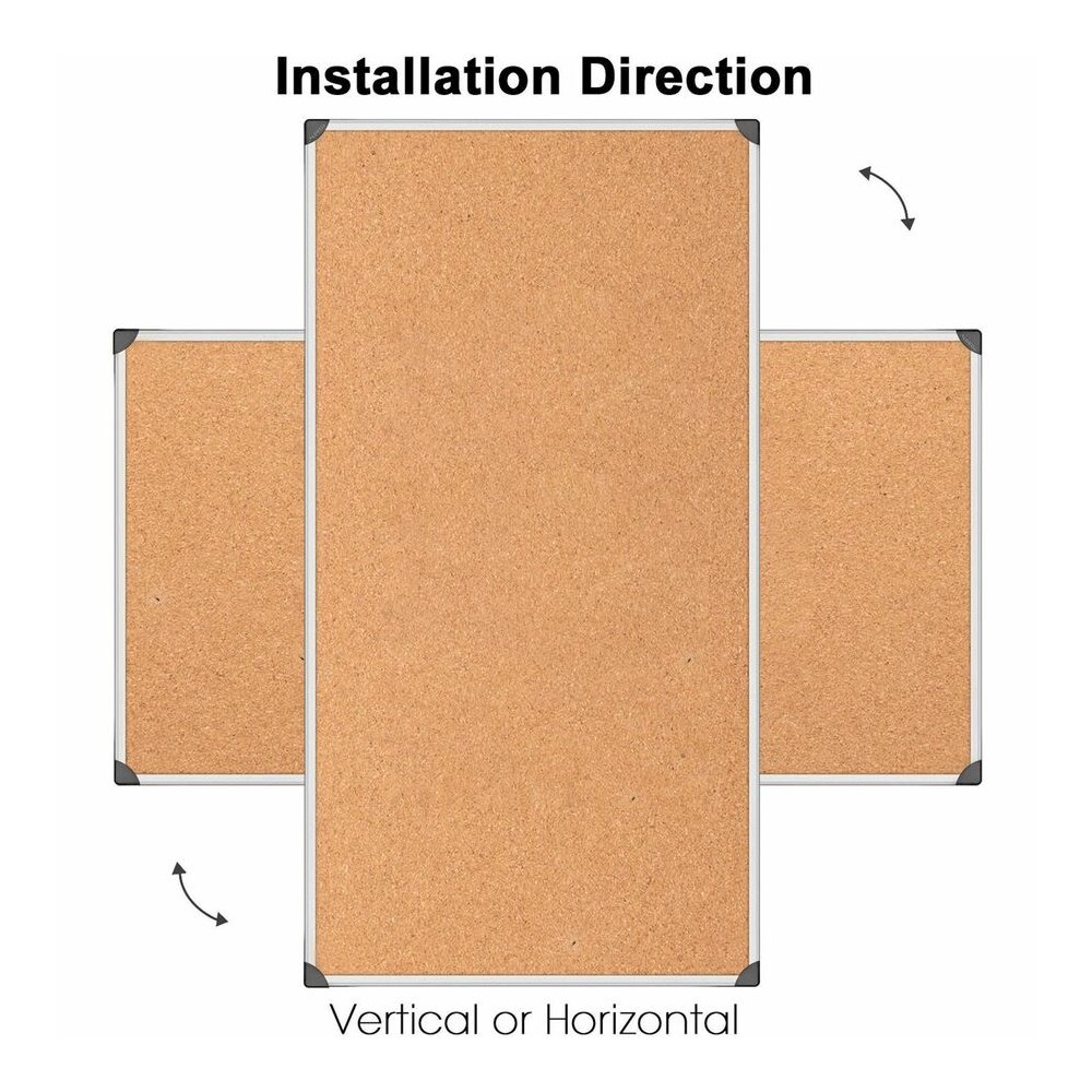 Lorell Corkboard - 48" Board Height x 96" Board Width - Cork Surface - Resist Warping, Durable, Laminated, Resilient - Aluminum Frame - 1 Each. Picture 2