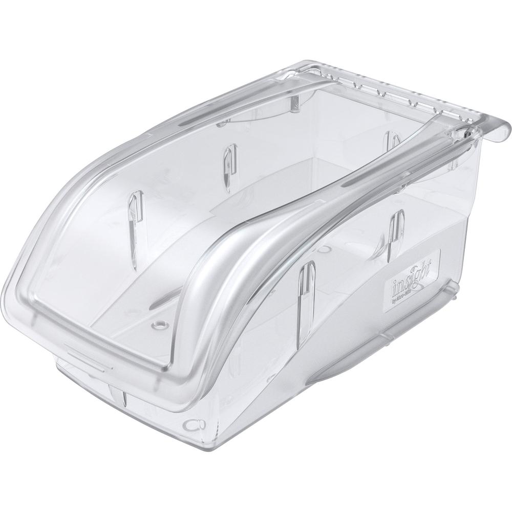 Akro-Mils Insight Ultra Clear Bin - Internal Dimensions: 9.44" Length x 4.13" Width x 4.44" Height - External Dimensions: 10.9" Length x 5.5" Width x 5.3" Height - 25 lb - Stackable - Polycarbonate - . Picture 2