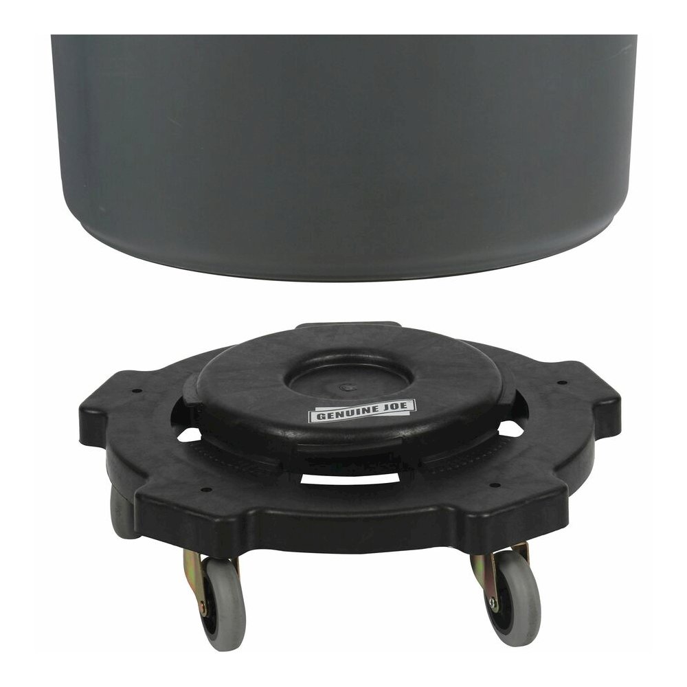 Genuine Joe 17.9" Round Dolly - 5 Casters - 3" Caster Size - Resin - 6.30" Height - Black - 1 Each. Picture 4