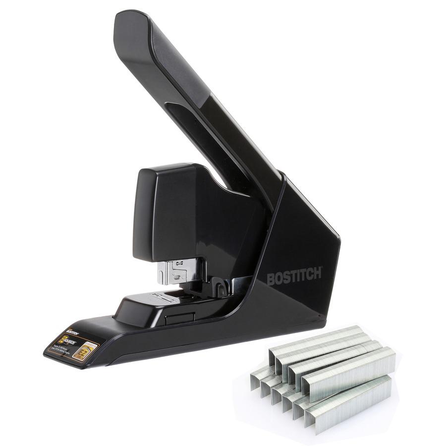Bostitch EZ Squeeze Antimicrobial Heavy Duty Stapler - 130 Sheets Capacity - 210 Staple Capacity - Full Strip - 1 Each - Black. Picture 9