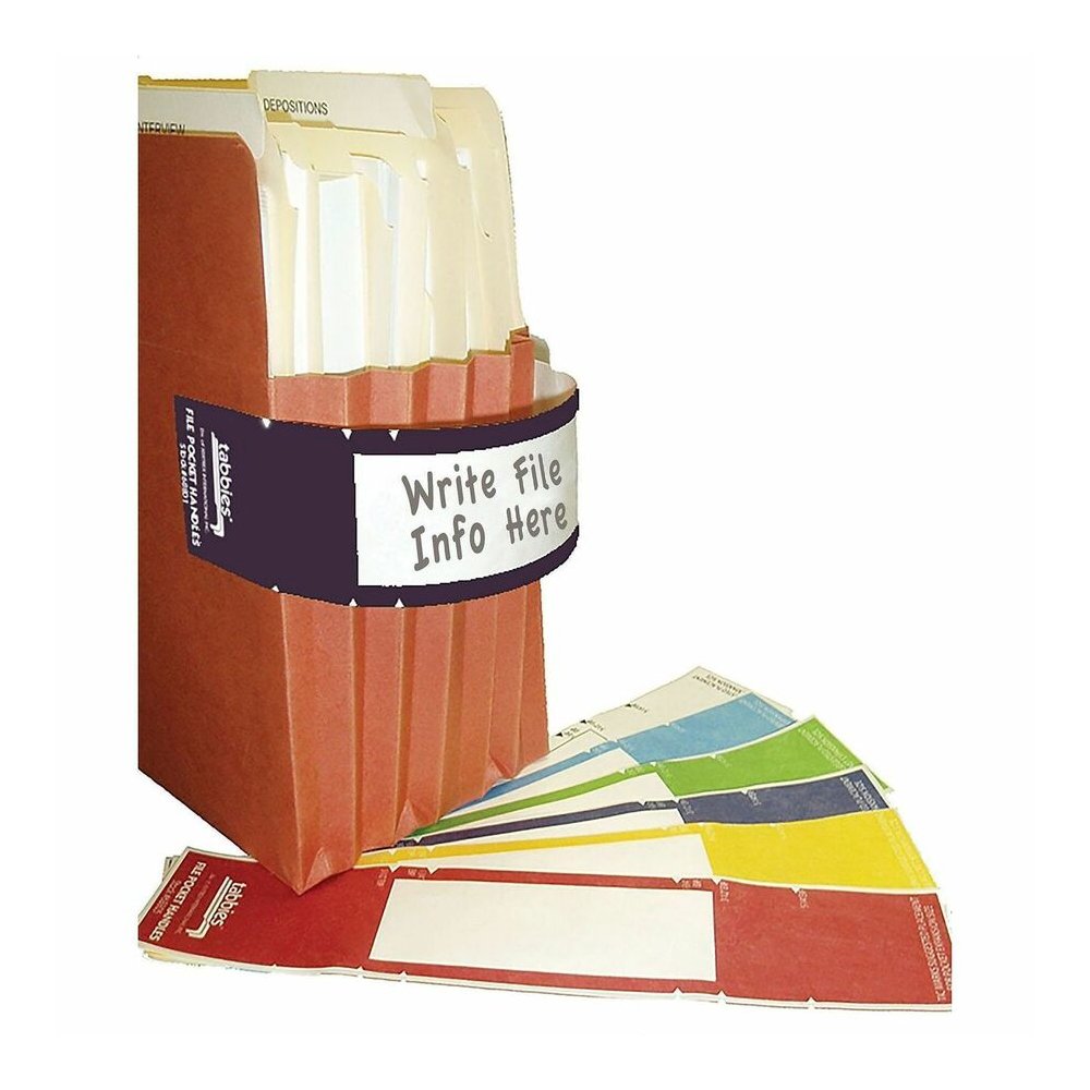 Tabbies File Pocket Handles - 2" Width x 9 5/8" Length - Dark Blue - Tyvek - 48 / Pack. Picture 1