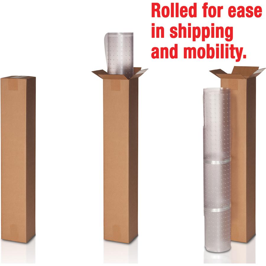 Lorell Low-pile Chairmat - Carpeted Floor - 60" Length x 46" Width x 0.112" Thickness - Rectangular - Vinyl - Clear - 1Each. Picture 11