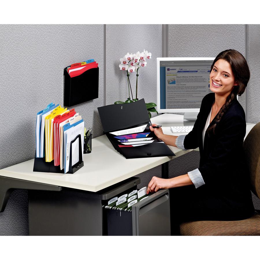 Avery&reg; Letter Expanding File - 8 1/2" x 11" - 200 Sheet Capacity - 5 Pocket(s) - Black - 1 Each. Picture 7
