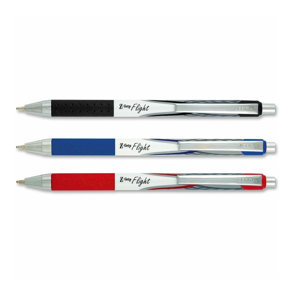 Zebra Z-Grip Flight Retractable Pens - Bold Pen Point - 1.2 mm Pen Point Size - Retractable - Black - 1 Dozen. Picture 2