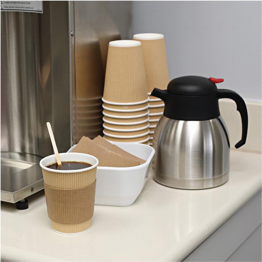 Genuine Joe Protective Corrugated Cup Sleeves - 20 / Carton - Brown. Picture 11