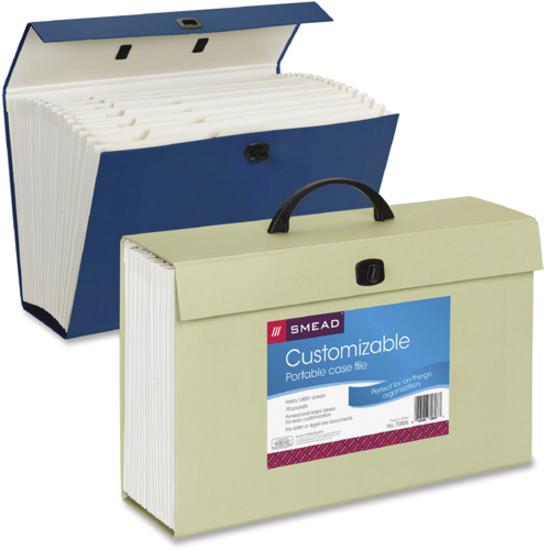 Smead Legal Recycled Expanding File - 8 1/2" x 14" - 1400 Sheet Capacity - 19 Pocket(s) - Blue, Green - 15% Paper Recycled - 1 Each. Picture 9