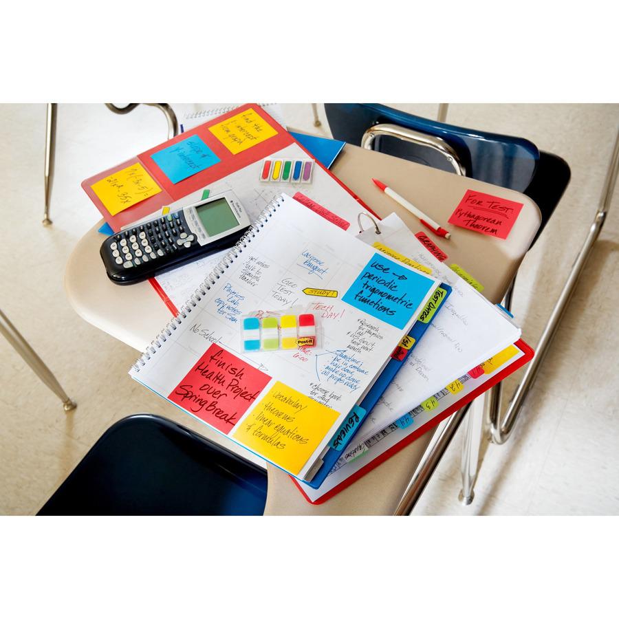 Post-it&reg; Super Sticky Notes Cabinet Pack - Playful Primaries Color Collection - 1680 x Electric Glow Assorted - 3" x 3" - Square - 70 Sheets per Pad - Unruled - Candy Apple Red, Sunnyside, Lucky G. Picture 2