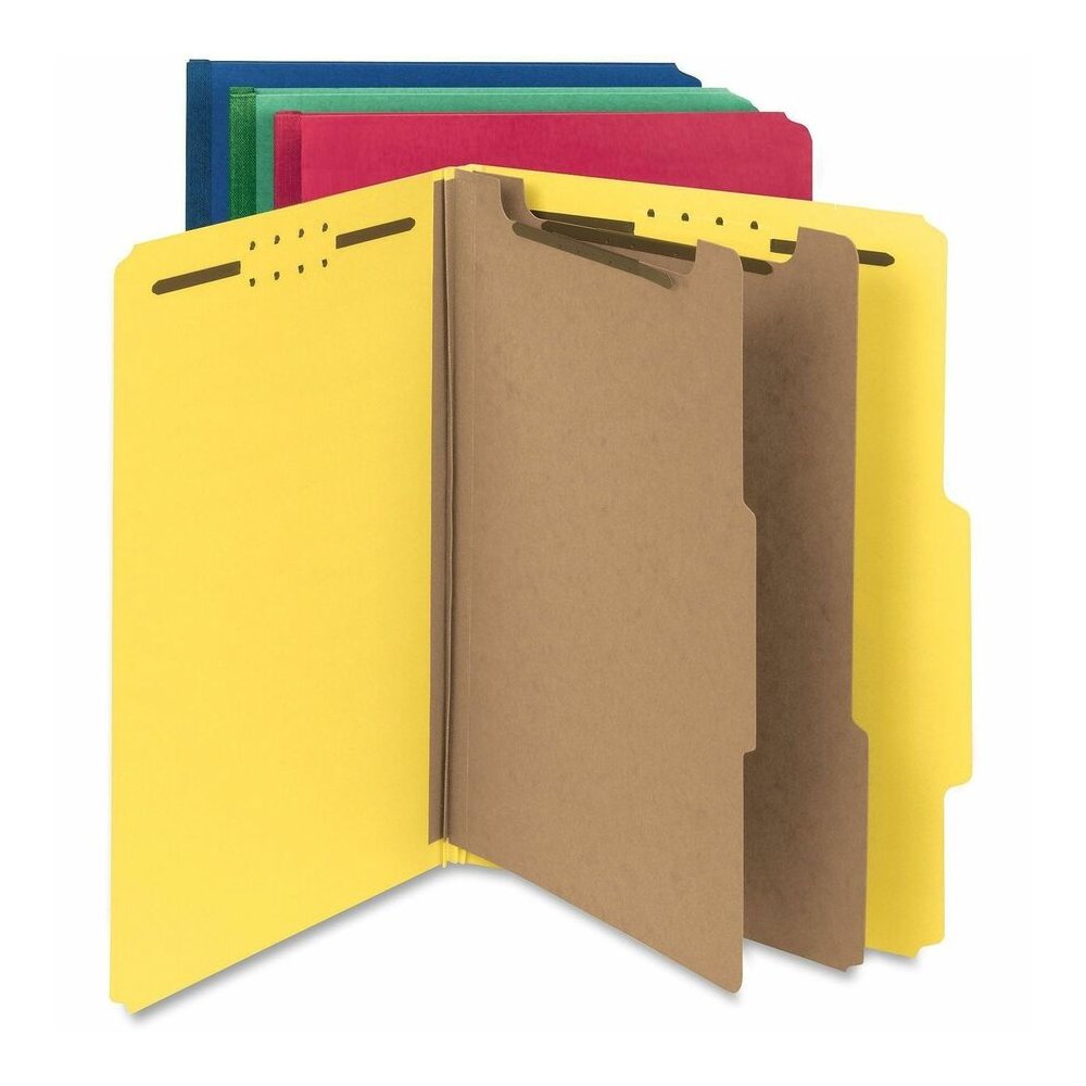 Smead 2/5 Tab Cut Letter Recycled Classification Folder - 8 1/2" x 11" - 2" Expansion - 2 x 2K Fastener - 2" Fastener Capacity - Top Tab Location - Right of Center Tab Position - 2 Divider - 25 pt. - . Picture 4