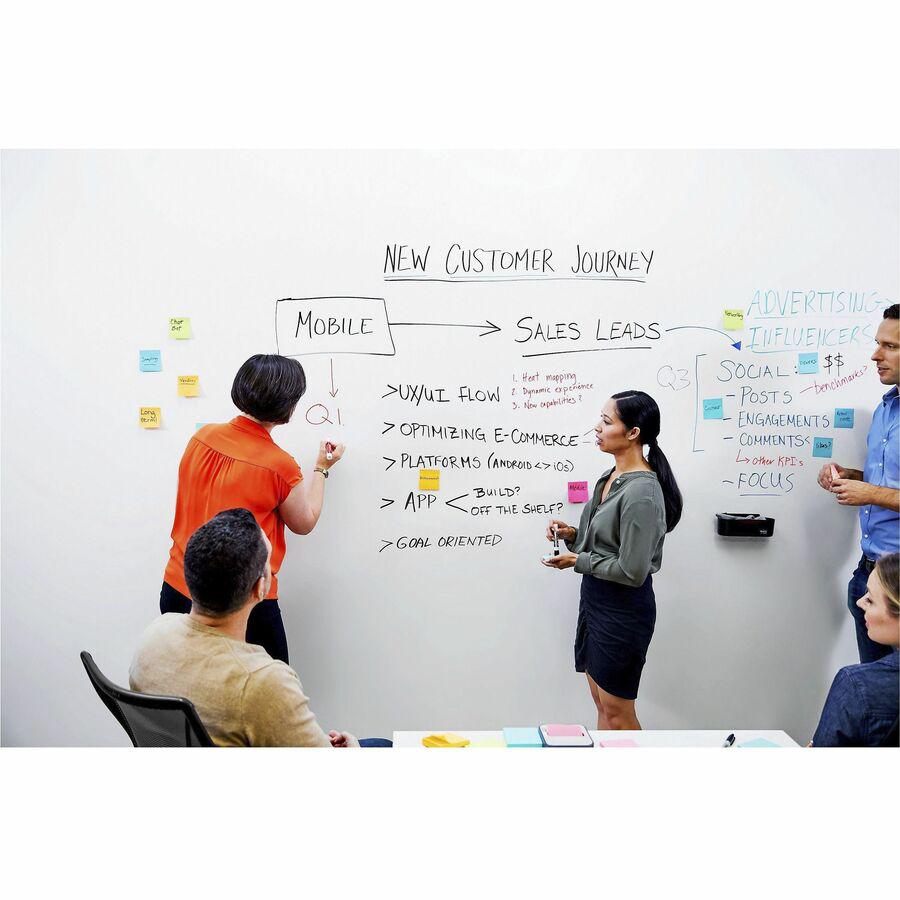 Post-it&reg; Dry-Erase Accessory Tray - 5.2" x 8.4" x 3" x - Plastic - 1 Each - Black. Picture 9