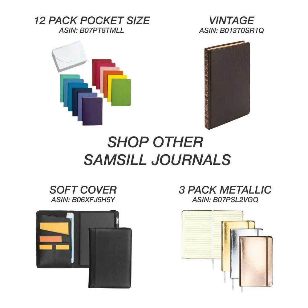 Samsill Classic Hardbound Journal - 120 Sheets - 240 Pages - Front Ruling Surface - Ruled Front Ruling - 90 g/m² Grammage - 8.25" Height x 5.3" Width - Off White Paper - Black PU Leather Cover - . Picture 4