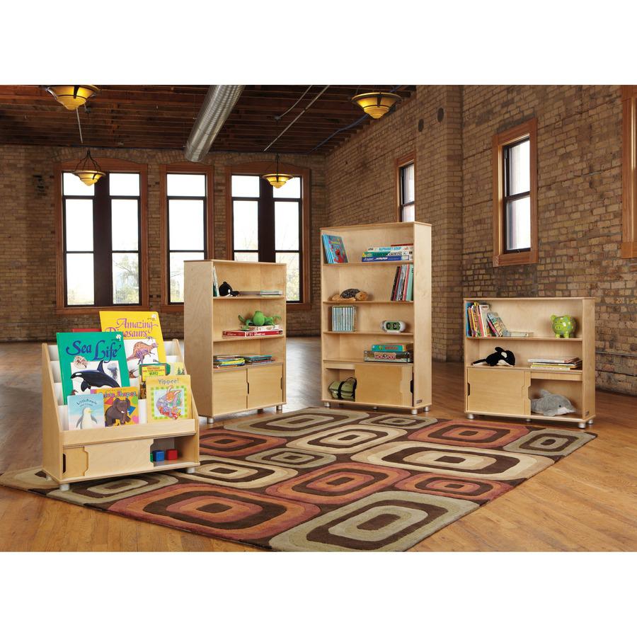 Jonti-Craft TrueModern Bookcase Storage - 2 Compartment(s) - 36" Height x 36" Width x 12" Depth - Adjustable Shelf, Durable - Baltic - Anodized Aluminum, Birch - 1 Each. Picture 2