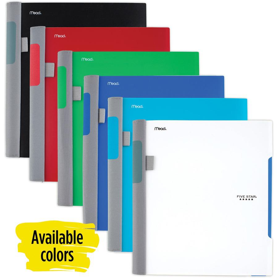 Mead College Ruled Subject Notebooks - 150 Pages - Spiral - 11" x 10.1" - AssortedPlastic Cover - Tab, Divider, Durable, Subject, Snag Resistant, Expandable Pocket, Pen Loop - 1 Each. Picture 2