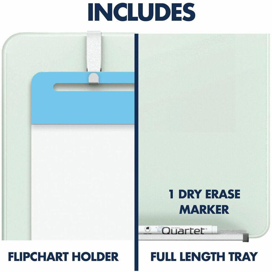 Quartet Infinity Mobile Easel with Glass Dry-Erase Board - 24" (2 ft) Width x 77" (6.4 ft) Height - Silver Tempered Glass Surface - Rectangle - Magnetic - Accessory Tray, Locking Casters, Stain Resist. Picture 6
