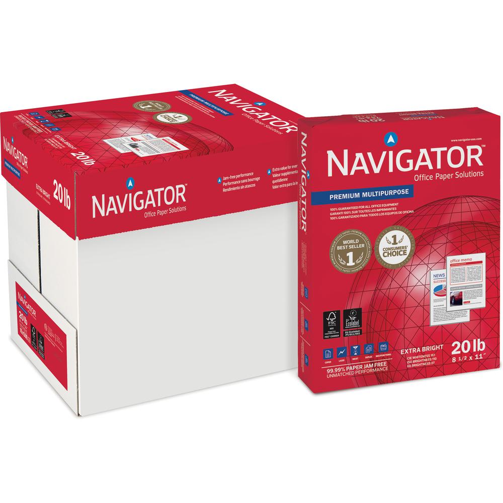 Navigator Premium Multipurpose Trusted Performance Paper - Extra Opacity - White - 97 Brightness - Letter - 8 1/2" x 11" - 20 lb Basis Weight - 200000 / Pallet - White. Picture 4