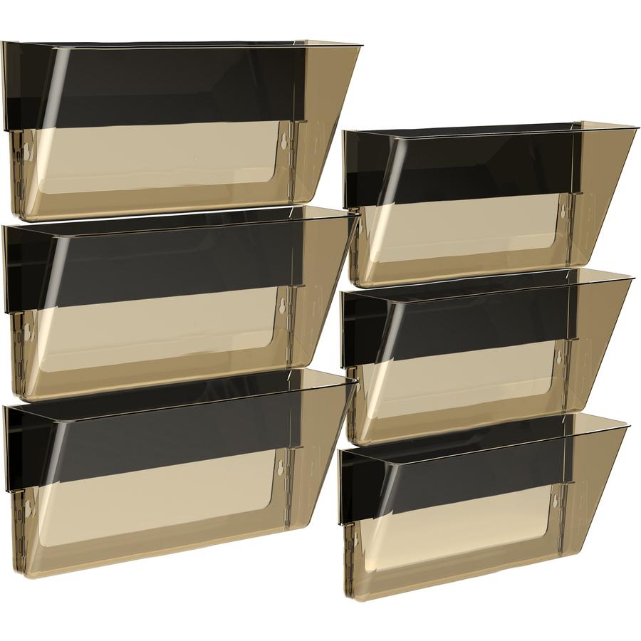 Storex Magnetic Wall File Pockets - 500 x Sheet - Magnetic, Heavy Duty - Smoke - Plastic - 1 Each. Picture 2