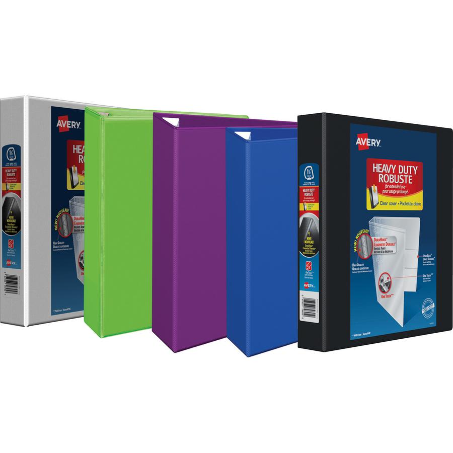 Avery&reg; Heavy-Duty View Binders - Locking One Touch EZD Rings - 1 1/2" Binder Capacity - Letter - 8 1/2" x 11" Sheet Size - 400 Sheet Capacity - Ring Fastener(s) - 4 Pocket(s) - Polypropylene - Rec. Picture 2