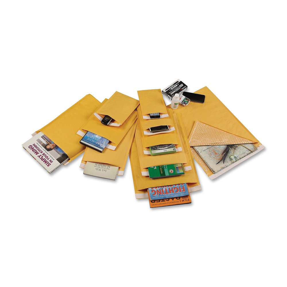 Sparco Size 2 Bubble Cushioned Mailers - Bubble - #2 - 8 1/2" Width x 12" Length - Self-sealing - Kraft - Kraft - 100 / Carton. Picture 2