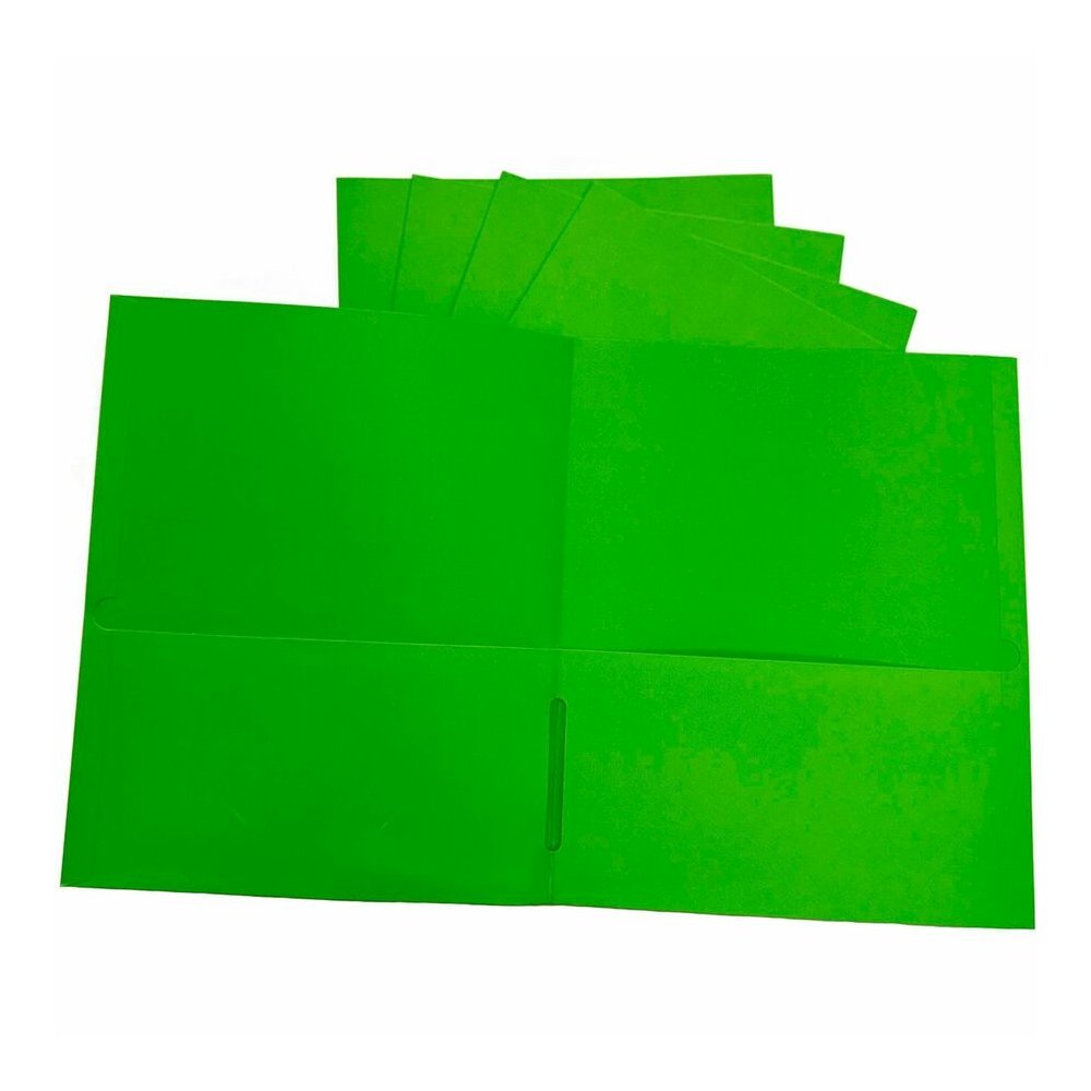 Sparco Letter Pocket Folder - 8 1/2" x 11" - 2 Internal Pocket - Apple Green - 1 Box. Picture 2