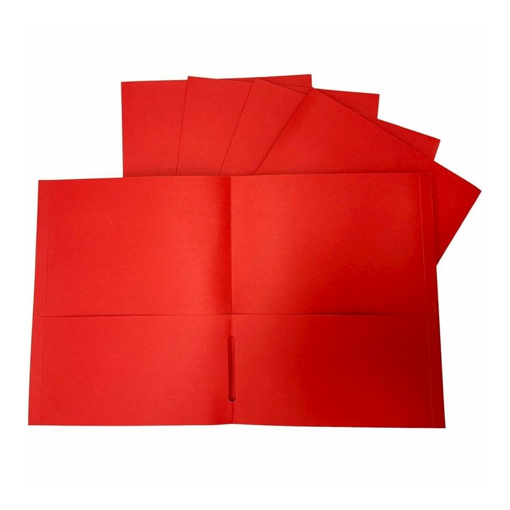 Sparco Letter Pocket Folder - 8 1/2" x 11" - 2 Internal Pocket - Red - 1 Box. Picture 2