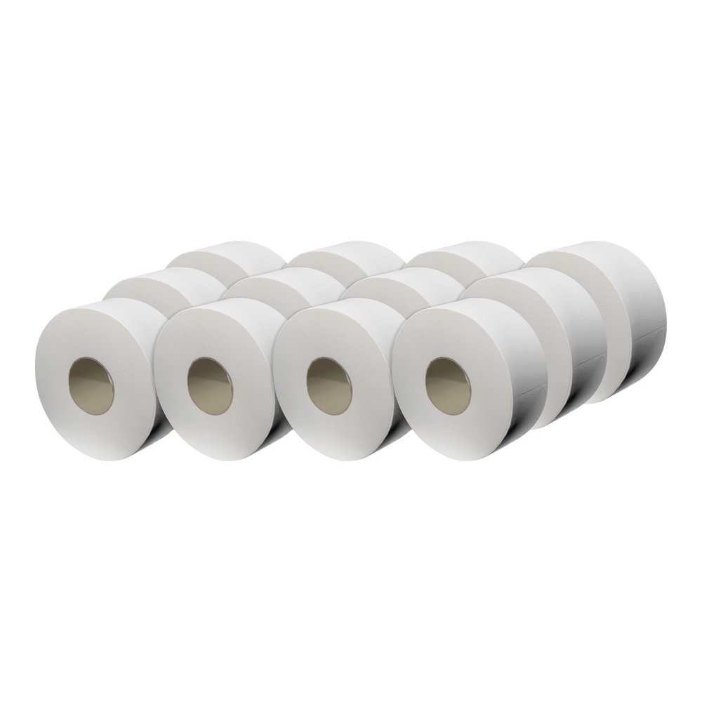 Livi Solaris Paper Jumbo Bath Tissue - 2 Ply - 3.30" x 1000 ft - White - Virgin Fiber - 12 / Carton. Picture 3
