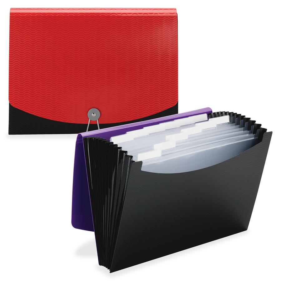 Smead Letter Expanding File - 8 1/2" x 11" - 12 Internal Pocket(s) - Purple, Black - 1 Each. Picture 2