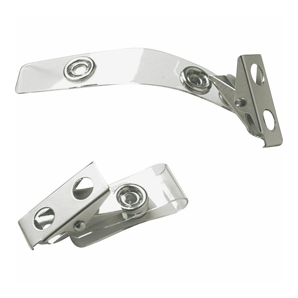 SICURIX ID Strap Clip Adapter - 2.8" Length x 0.4" Width - for Badge - Pre-punched - Clear - 25/Pack - 4 / Box. Picture 2