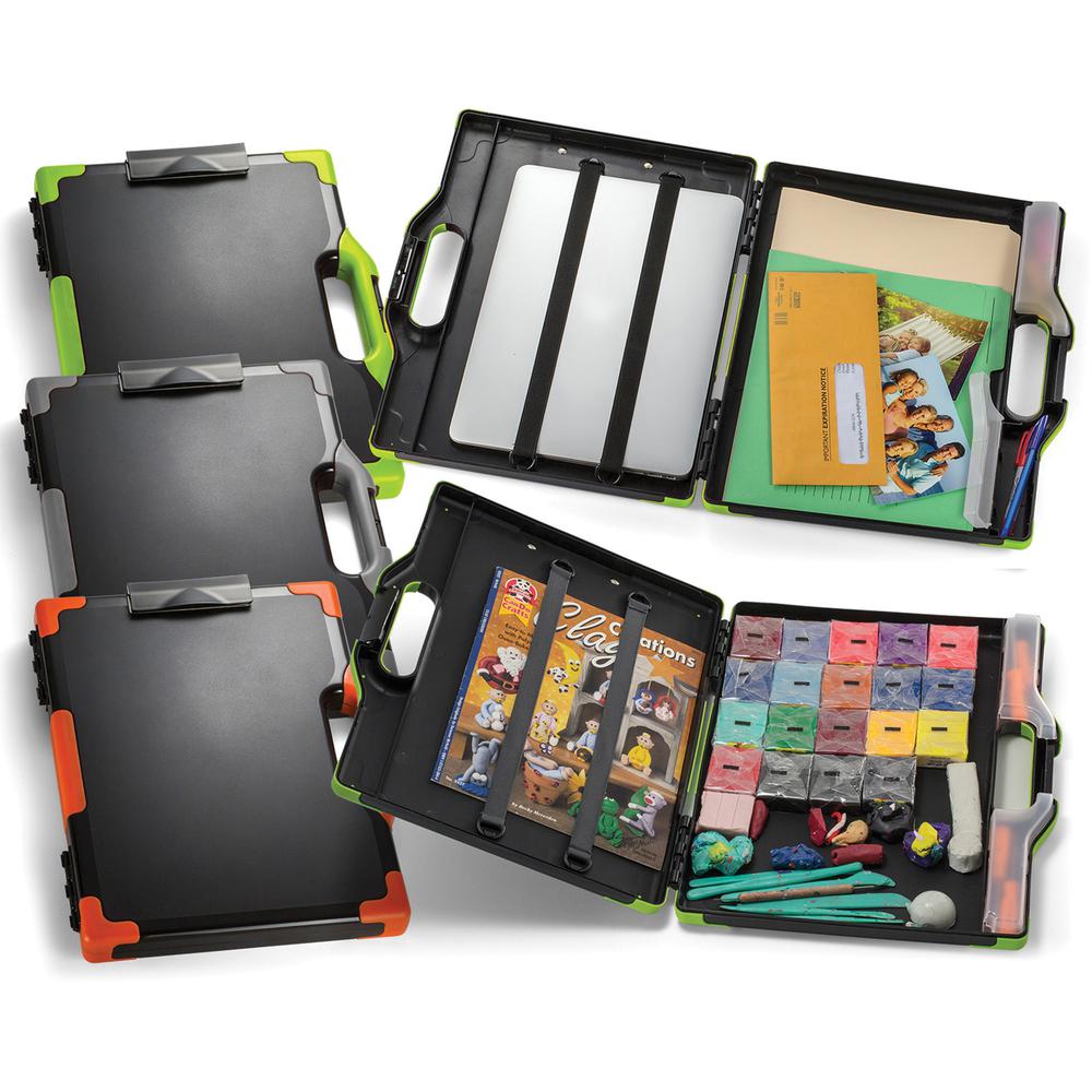Officemate Carry-All Clipboard Storage Box - Storage for Tablet, Notebook - 8 1/2" , 8 1/2" x 11" , 14" - Black, Gray - 1 Each. Picture 2