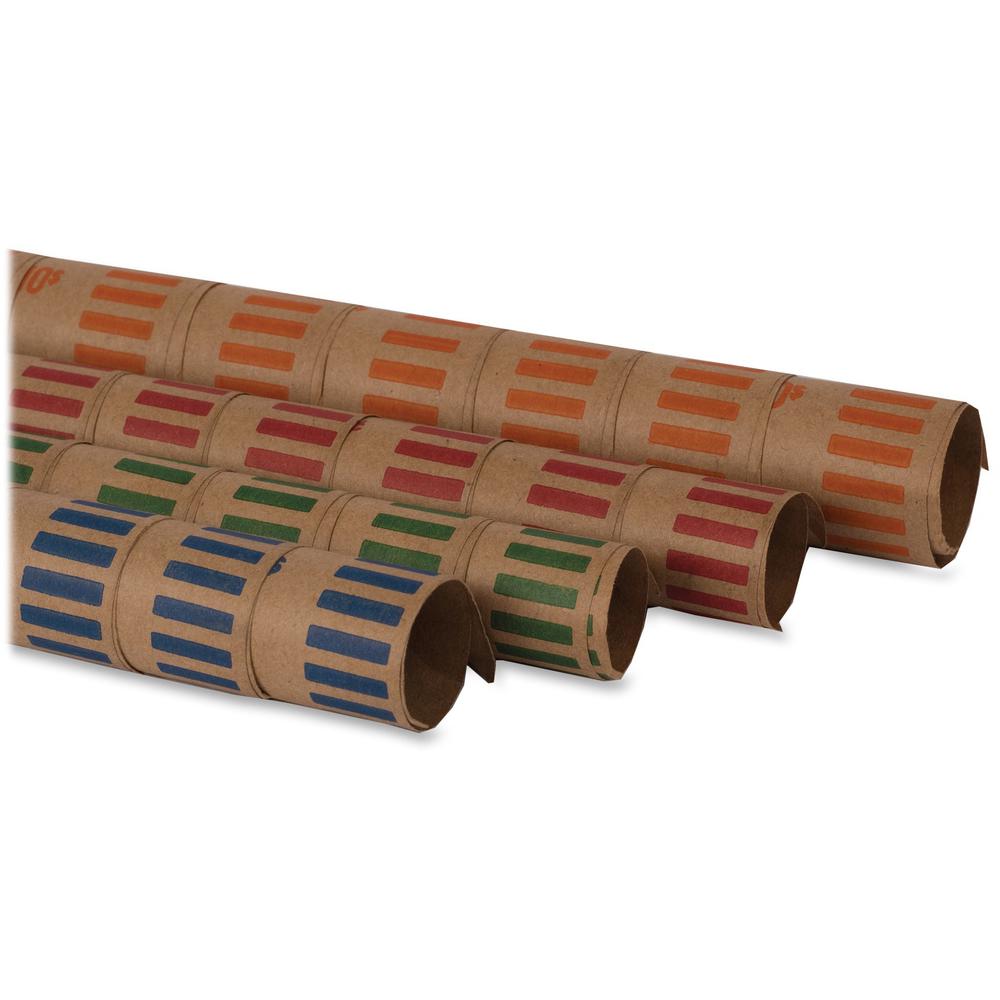 PAP-R Tubular Coin Wrap - 1¢ Denomination - Durable, Burst Resistant, Crimped, Pre-formed - 57 lb Basis Weight - Paper - Red - 1000 / Box. Picture 5